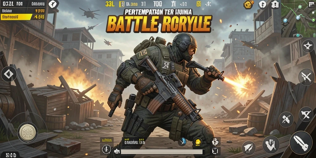 Gameplay mendebarkan di arena Battle Royale 33L.