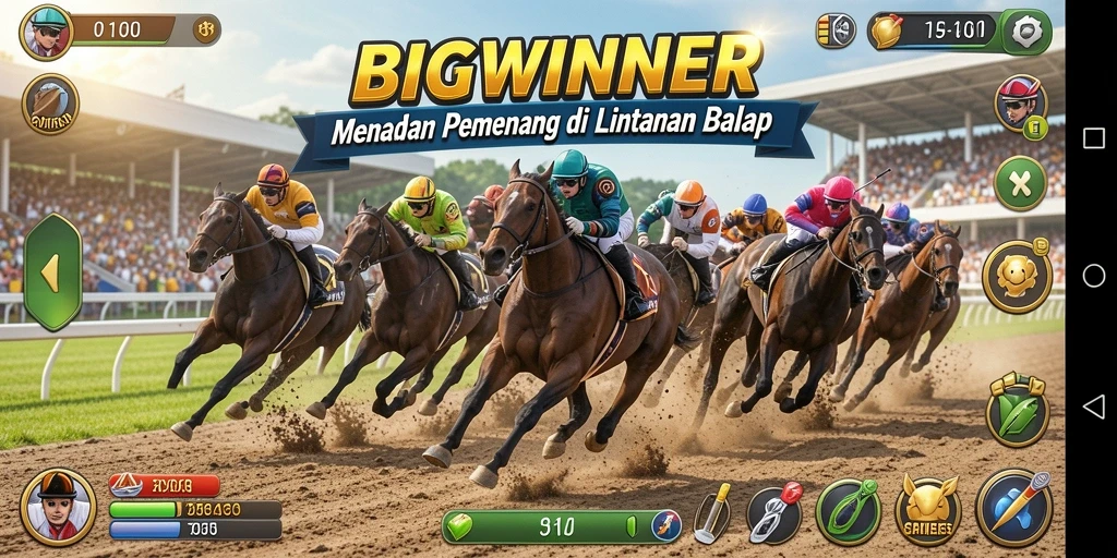 Gameplay Racing yang mendebarkan di BIGWINNER.