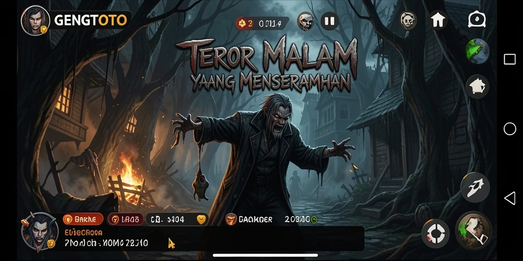 Tangkapan layar menampilkan suasana menakutkan dalam permainan GENGTOTO.