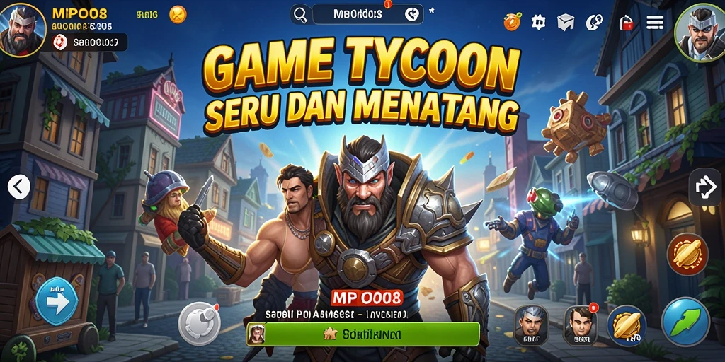 Tangkapan layar MPO08 menampilkan aktivitas mengelola perusahaan Tycoon yang menantang.