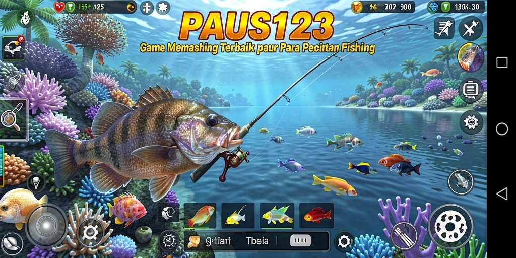 Tampilan gameplay PAUS123 dengan pengalaman memancing yang realistis.