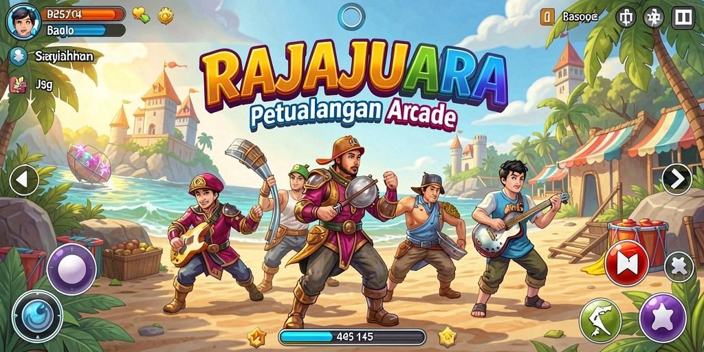 Tampilan seru gameplay RAJAJUARA yang penuh aksi.